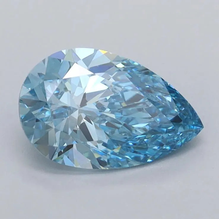 1.00ct Pear Lab Grown Diamond (Colour Fancy Vivid Blue, Clarity VVS1, IGI Certified)