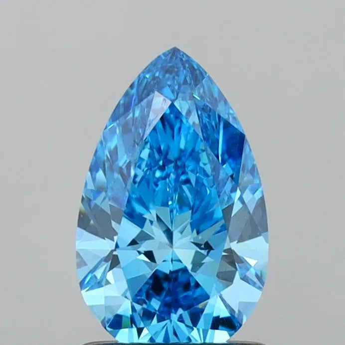 1.00ct Pear Lab Grown Diamond (Colour Fancy Vivid Blue, Clarity VVS2, IGI Certified)