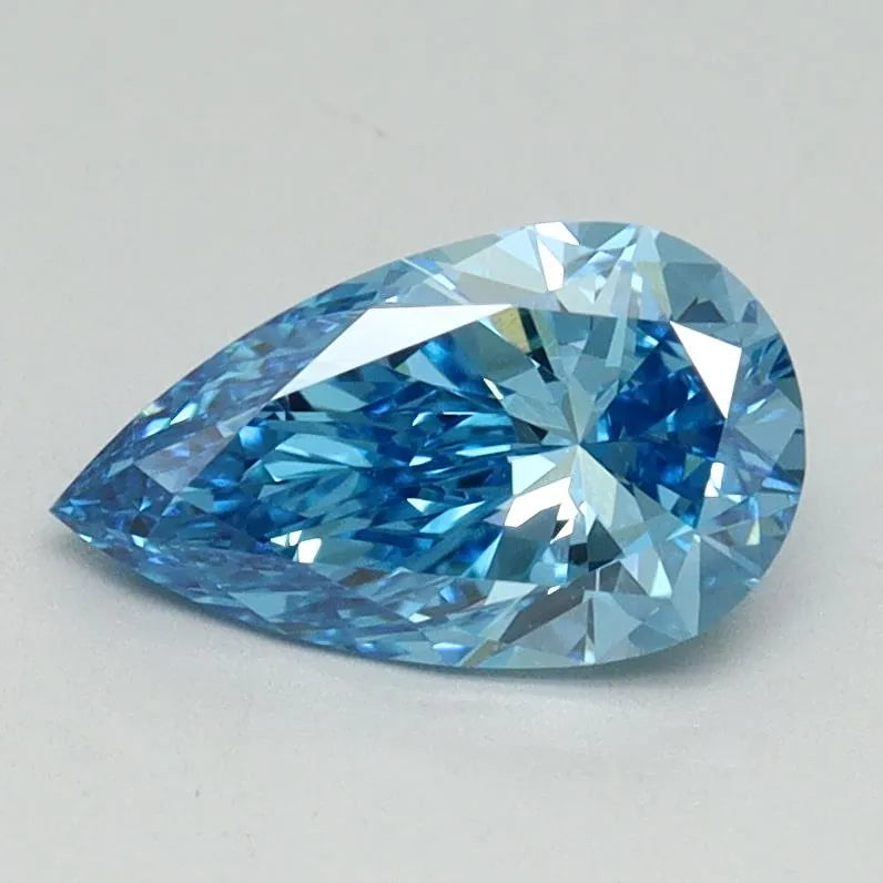 1.00ct Pear Lab Grown Diamond (Colour Fancy Vivid Blue, Clarity VVS2, IGI Certified)