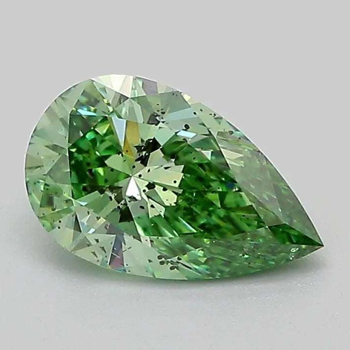 1.00ct Pear Lab Grown Diamond (Colour Fancy Vivid Green, Clarity SI2, IGI Certified)