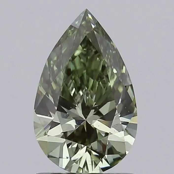 1.00ct Pear Lab Grown Diamond (Colour Fancy Vivid Green, Clarity VS2, IGI Certified)