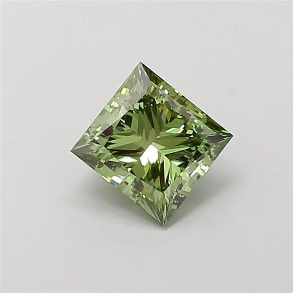 1.00ct Princess Lab Grown Diamond (Colour Fancy Vivid Green, Clarity VS1, IGI Certified)