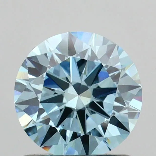 1.00ct Round Lab Grown Diamond (Colour Fancy Vivid Blue, Clarity VS1, Cut EX, IGI Certified)