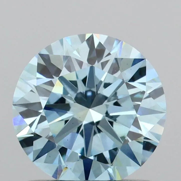 1.00ct Round Lab Grown Diamond (Colour Fancy Vivid Blue, Clarity VS1, Cut EX, IGI Certified)