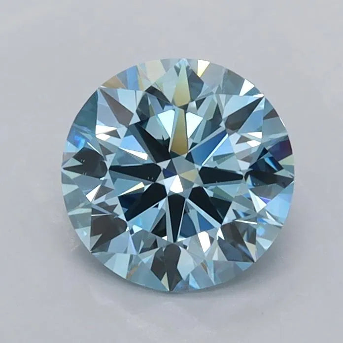 1.00ct Round Lab Grown Diamond (Colour Fancy Vivid Blue, Clarity VS1, Cut ID, IGI Certified)