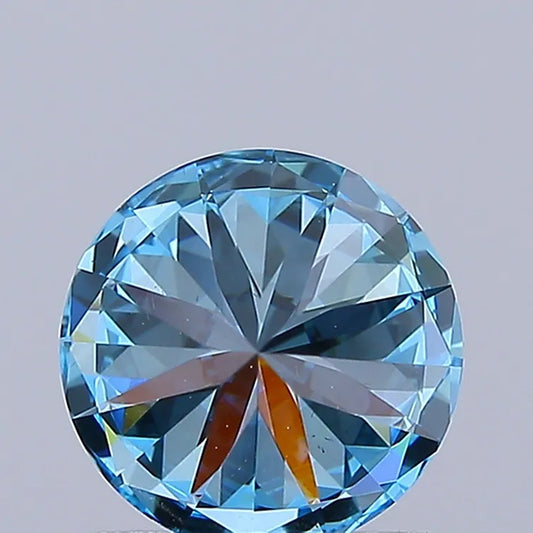 1.00ct Round Lab Grown Diamond (Colour Fancy Vivid Blue, Clarity VS2, Cut VG, IGI Certified)