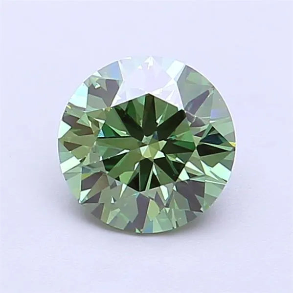 1.00ct Round Lab Grown Diamond (Colour Fancy Vivid Green, Clarity VS1, Cut EX, IGI Certified)