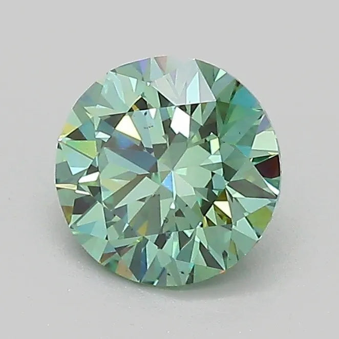 1.00ct Round Lab Grown Diamond (Colour Fancy Vivid Green, Clarity VS2, Cut ID, IGI Certified)