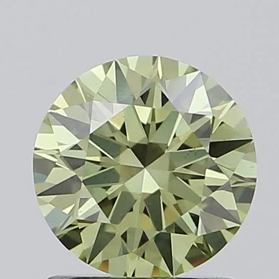 1.00ct Round Lab Grown Diamond (Colour Fancy Vivid Green, Clarity VS2, Cut ID, IGI Certified)