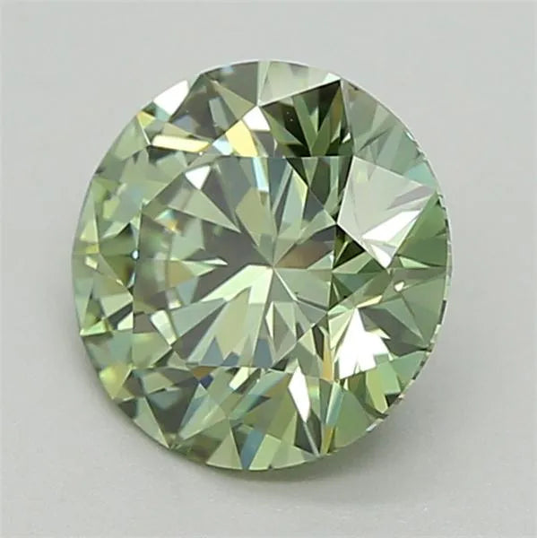 1.00ct Round Lab Grown Diamond (Colour Fancy Vivid Green, Clarity VVS2, Cut ID, IGI Certified)