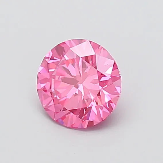 1.00ct Round Lab Grown Diamond (Colour Fancy Vivid Pink, Clarity VS2, Cut EX, IGI Certified)