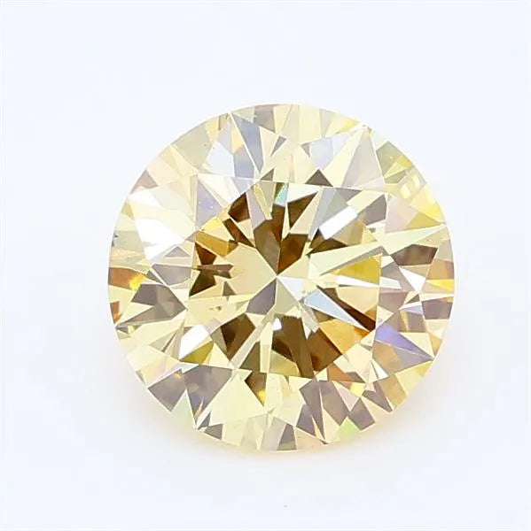 1.00ct Round Lab Grown Diamond (Colour Light Yellowish Brown, Clarity VS2, Cut ID, IGI Certified)