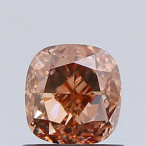 1.01ct Cushion brilliant Natural Diamond (Colour Fancy Orangey Brown, Clarity SI1, GIA Certified)