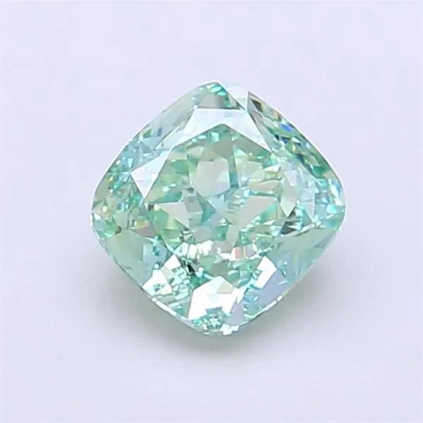 1.01ct Cushion modified Lab Grown Diamond (Colour Fancy Vivid Green, Clarity VVS1, IGI Certified)