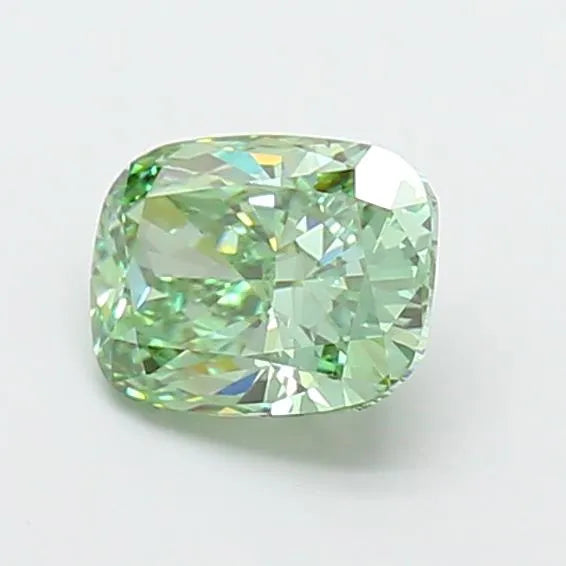 1.01ct Cushion modified Lab Grown Diamond (Colour Fancy Vivid Green, Clarity VVS2, IGI Certified)