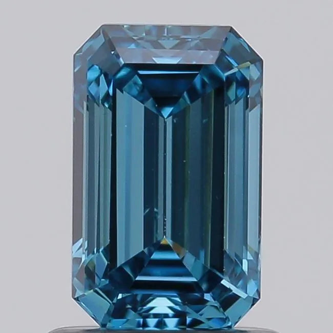 1.01ct Emerald Lab Grown Diamond (Colour Fancy Vivid Blue, Clarity SI1, IGI Certified)