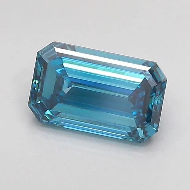 1.01ct Emerald Lab Grown Diamond (Colour Fancy Vivid Blue, Clarity VS1, IGI Certified)