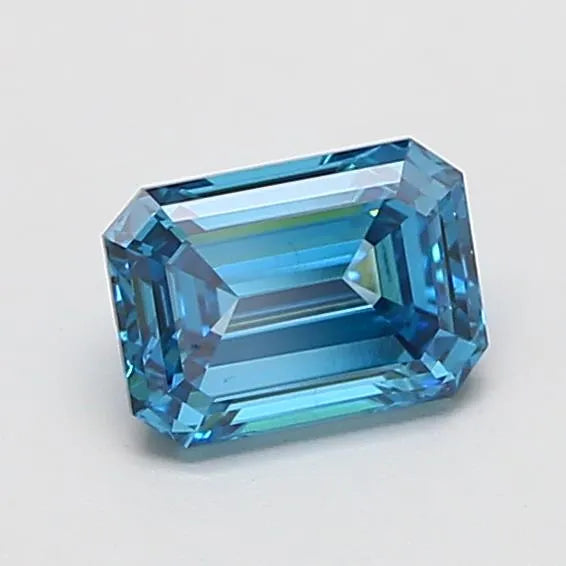 1.01ct Emerald Lab Grown Diamond (Colour Fancy Vivid Blue, Clarity VS1, IGI Certified)