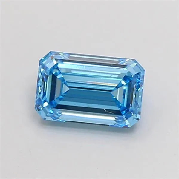 1.01ct Emerald Lab Grown Diamond (Colour Fancy Vivid Blue, Clarity VS2, IGI Certified)