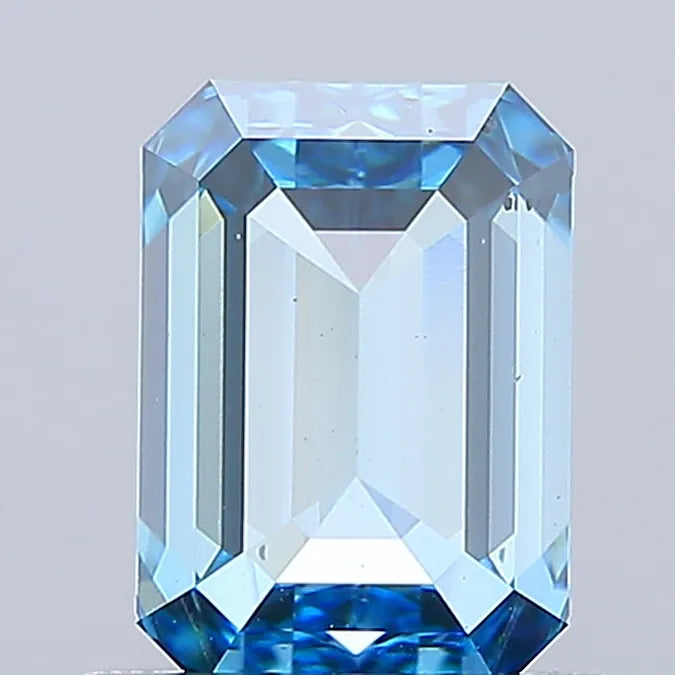 1.01ct Emerald Lab Grown Diamond (Colour Fancy Vivid Blue, Clarity VS2, IGI Certified)