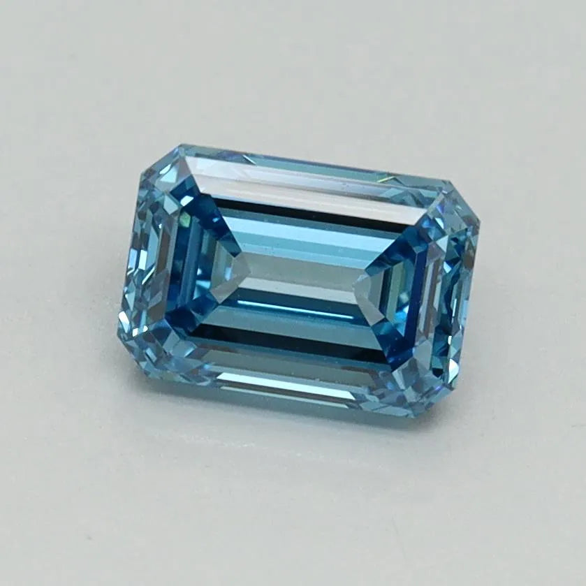 1.01ct Emerald Lab Grown Diamond (Colour Fancy Vivid Blue, Clarity VVS2, IGI Certified)