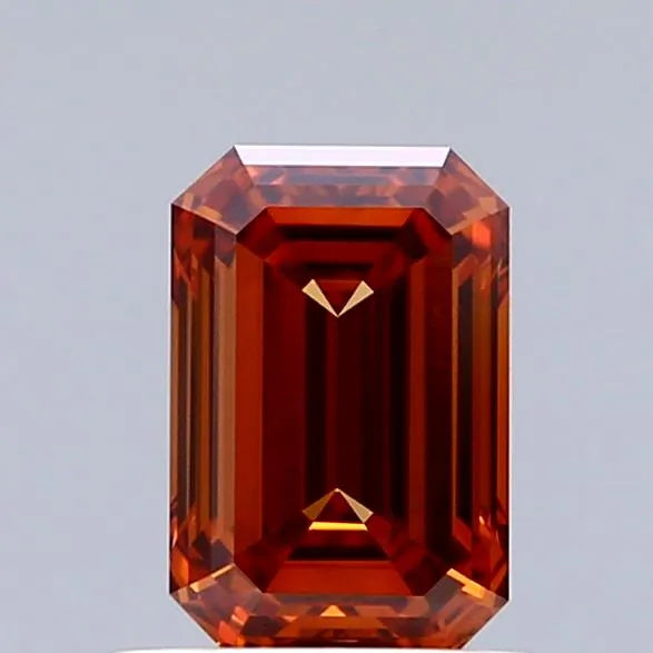 1.01ct Emerald Lab Grown Diamond (Colour Fancy Vivid Orange, Clarity VVS2, IGI Certified)