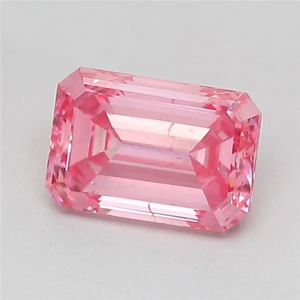 1.01ct Emerald Lab Grown Diamond (Colour Fancy Vivid Pink, Clarity SI2, Cut GD, IGI Certified)