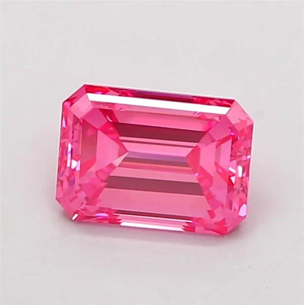 1.01ct Emerald Lab Grown Diamond (Colour Fancy Vivid Pink, Clarity VVS2, IGI Certified)