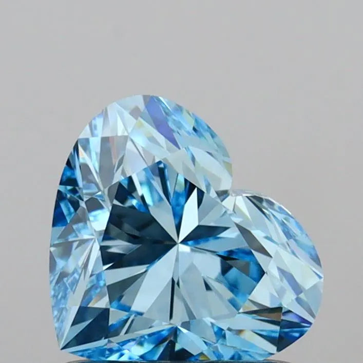 1.01ct Heart Lab Grown Diamond (Colour Fancy Vivid Blue, Clarity VVS2, IGI Certified)
