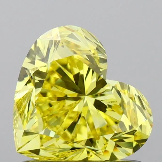 1.01ct Heart Lab Grown Diamond (Colour Fancy Vivid Yellow, Clarity IF, IGI Certified)