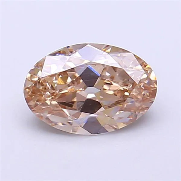 1.01ct Oval Lab Grown Diamond (Colour Fancy Light Brown, Clarity VS1, IGI Certified)
