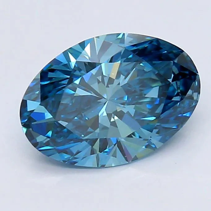 1.01ct Oval Lab Grown Diamond (Colour Fancy Vivid Blue, Clarity VS1, IGI Certified)