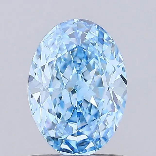1.01ct Oval Lab Grown Diamond (Colour Fancy Vivid Blue, Clarity VS1, IGI Certified)