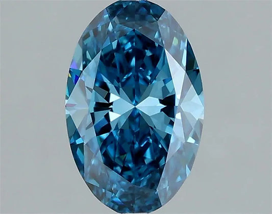 1.01ct Oval Lab Grown Diamond (Colour Fancy Vivid Blue, Clarity VS1, IGI Certified)
