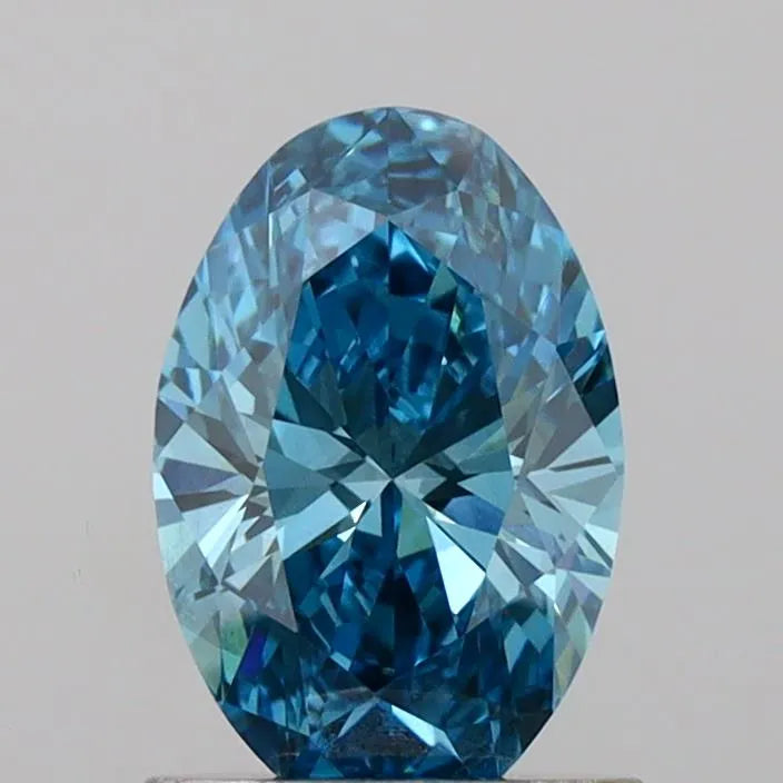 1.01ct Oval Lab Grown Diamond (Colour Fancy Vivid Blue, Clarity VS2, IGI Certified)
