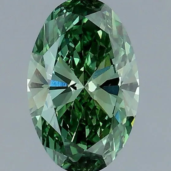1.01ct Oval Lab Grown Diamond (Colour Fancy Vivid Green, Clarity VS1, IGI Certified)