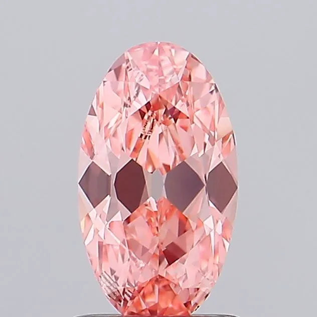 1.01ct Oval Lab Grown Diamond (Colour Fancy Vivid Pink, Clarity VVS2, IGI Certified)