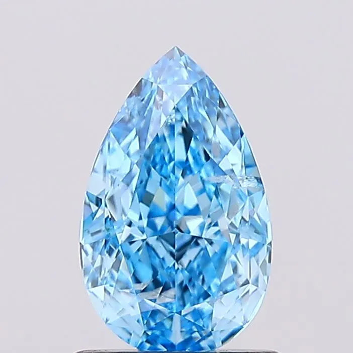 1.01ct Pear Lab Grown Diamond (Colour Fancy Vivid Blue, Clarity SI1, IGI Certified)