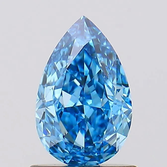 1.01ct Pear Lab Grown Diamond (Colour Fancy Vivid Blue, Clarity VS2, IGI Certified)