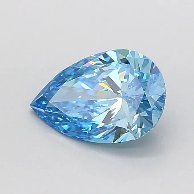 1.01ct Pear Lab Grown Diamond (Colour Fancy Vivid Blue, Clarity VS2, IGI Certified)