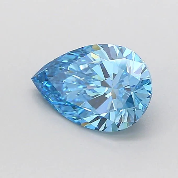 1.01ct Pear Lab Grown Diamond (Colour Fancy Vivid Blue, Clarity VVS2, IGI Certified)