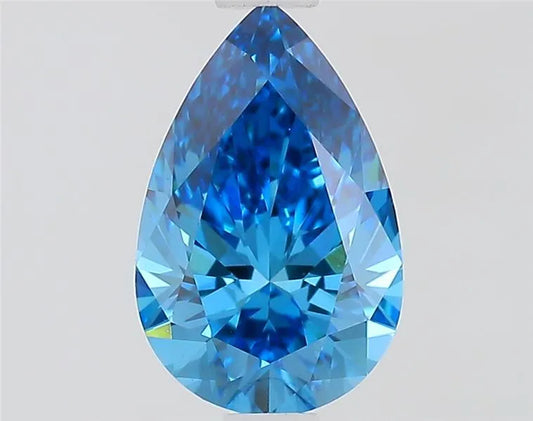 1.01ct Pear Lab Grown Diamond (Colour Fancy Vivid Blue, Clarity VVS2, IGI Certified)