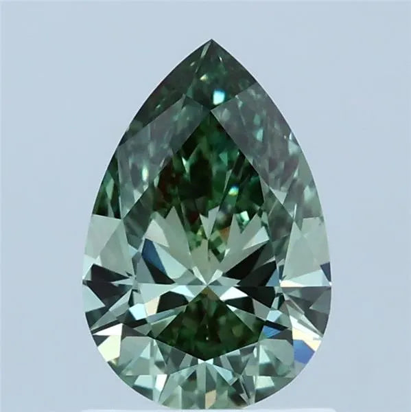 1.01ct Pear Lab Grown Diamond (Colour Fancy Vivid Green, Clarity VS1, IGI Certified)