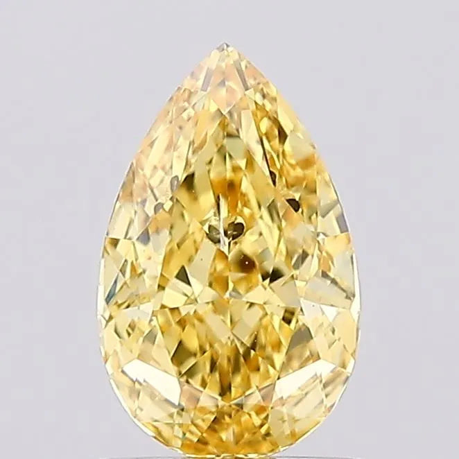 1.01ct Pear Lab Grown Diamond (Colour Fancy Vivid Yellow, Clarity SI1, IGI Certified)
