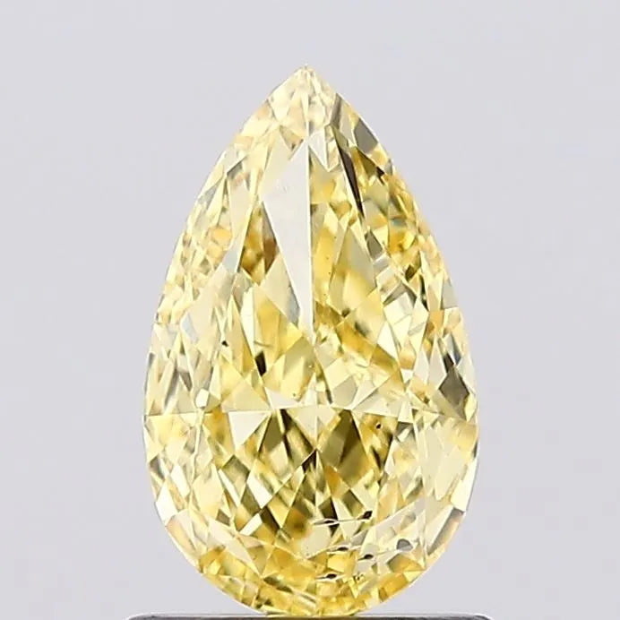 1.01ct Pear Lab Grown Diamond (Colour Fancy Vivid Yellow, Clarity SI1, IGI Certified)