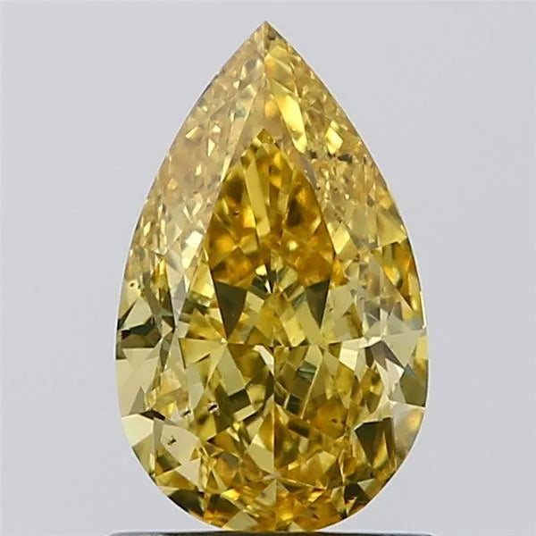 1.01ct Pear Lab Grown Diamond (Colour Fancy Vivid Yellow, Clarity SI1, IGI Certified)