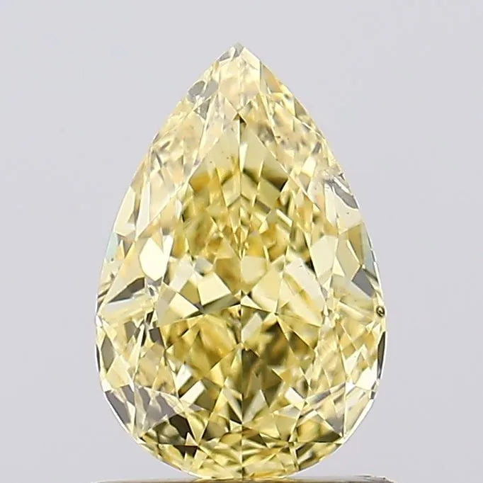 1.01ct Pear Lab Grown Diamond (Colour Fancy Vivid Yellow, Clarity SI1, IGI Certified)