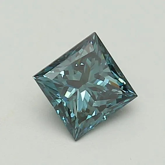 1.01ct Princess Lab Grown Diamond (Colour Fancy Vivid Green Blue, Clarity VS2, IGI Certified)