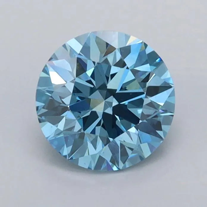 1.01ct Round Lab Grown Diamond (Colour Fancy Vivid Blue, Clarity VS1, Cut ID, IGI Certified)