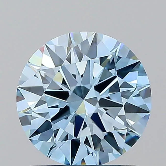 1.01ct Round Lab Grown Diamond (Colour Fancy Vivid Blue, Clarity VVS1, Cut ID, IGI Certified)